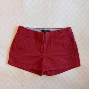J. Crew Red 3" Chino Shorts, size 0